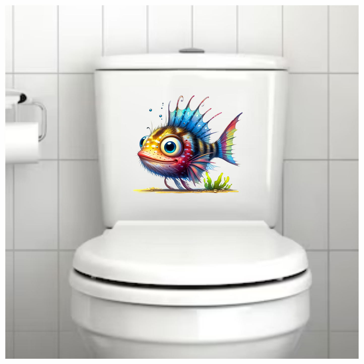 Blue Fish Big Eyes Ocean Vinyl Sticker Decal