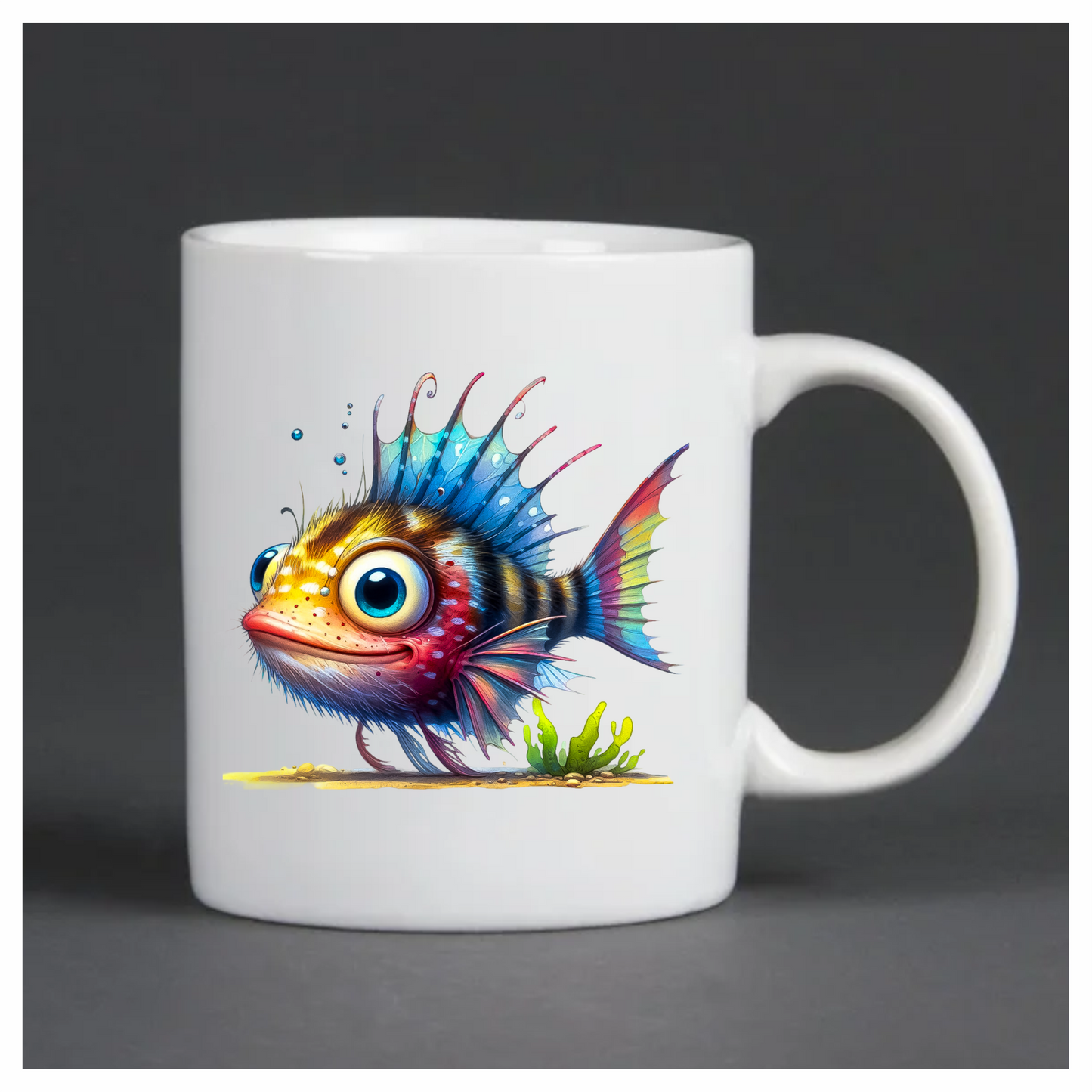 Blue Fish Big Eyes Ocean Vinyl Sticker Decal