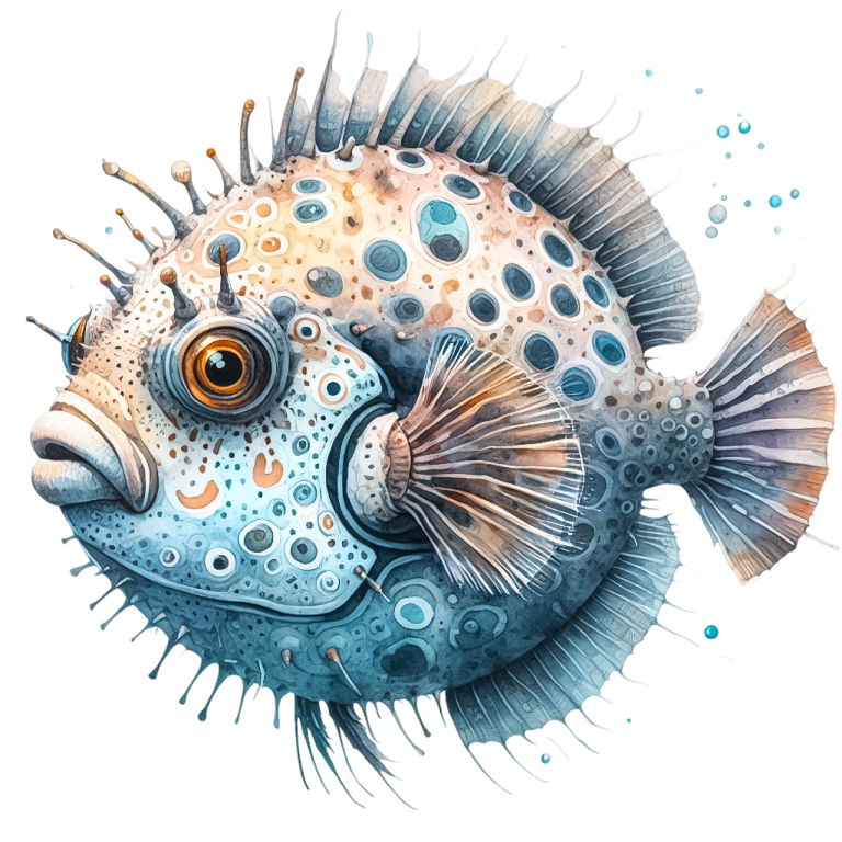 Blue Spotted Fish Round Sea Vinyl Sticker Decal