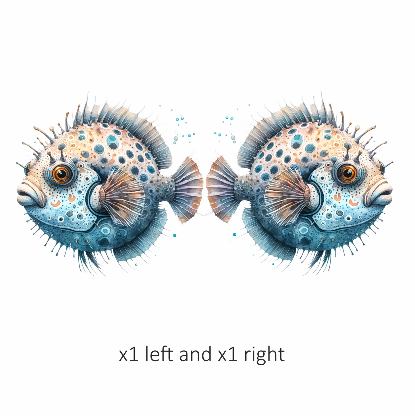 Blue Spotted Fish Round Sea Vinyl Sticker Decal