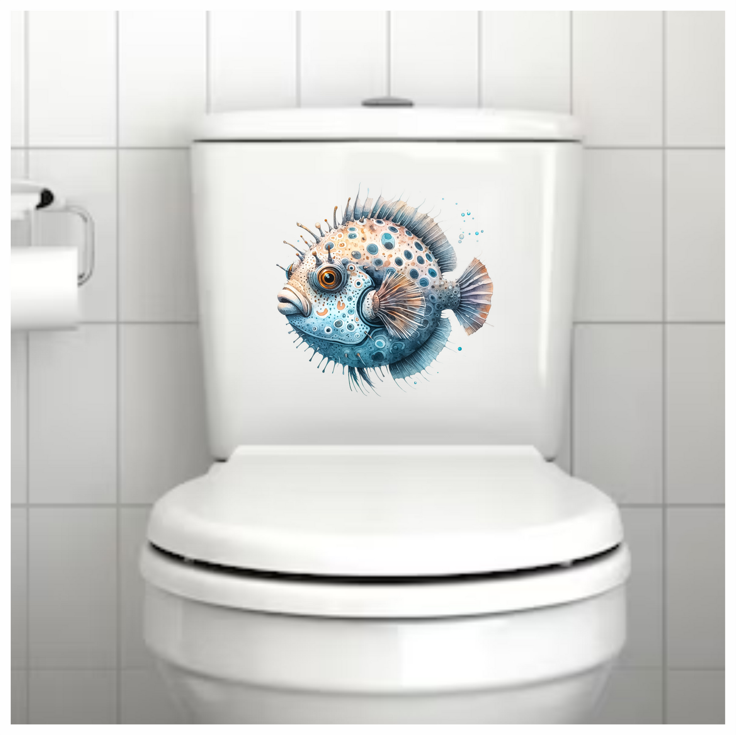 Blue Spotted Fish Round Sea Vinyl Sticker Decal