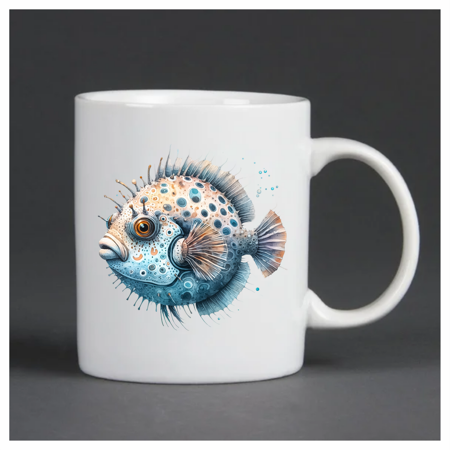Blue Spotted Fish Round Sea Vinyl Sticker Decal
