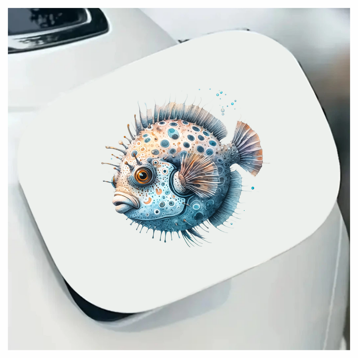 Blue Spotted Fish Round Sea Vinyl Sticker Decal