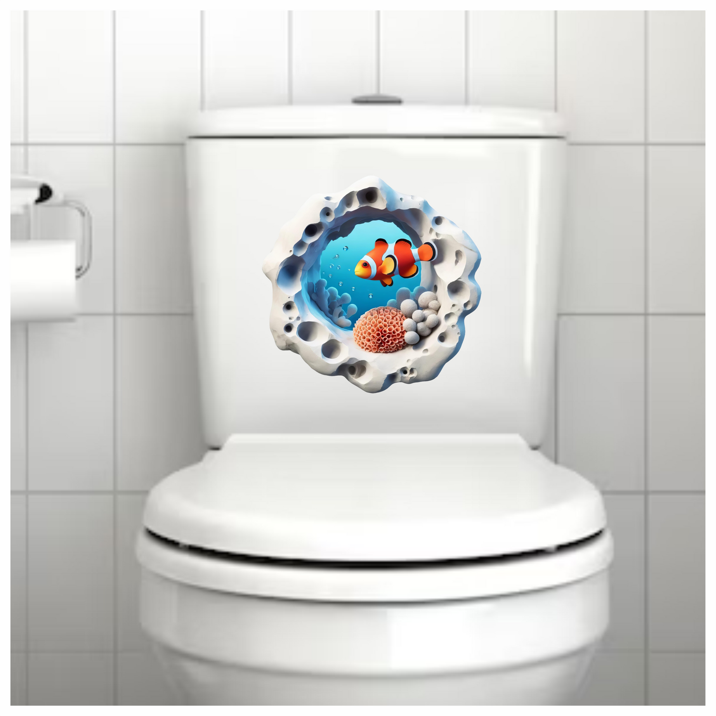 Orange Clownfish Coral Reef Ocean Vinyl Sticker Decal