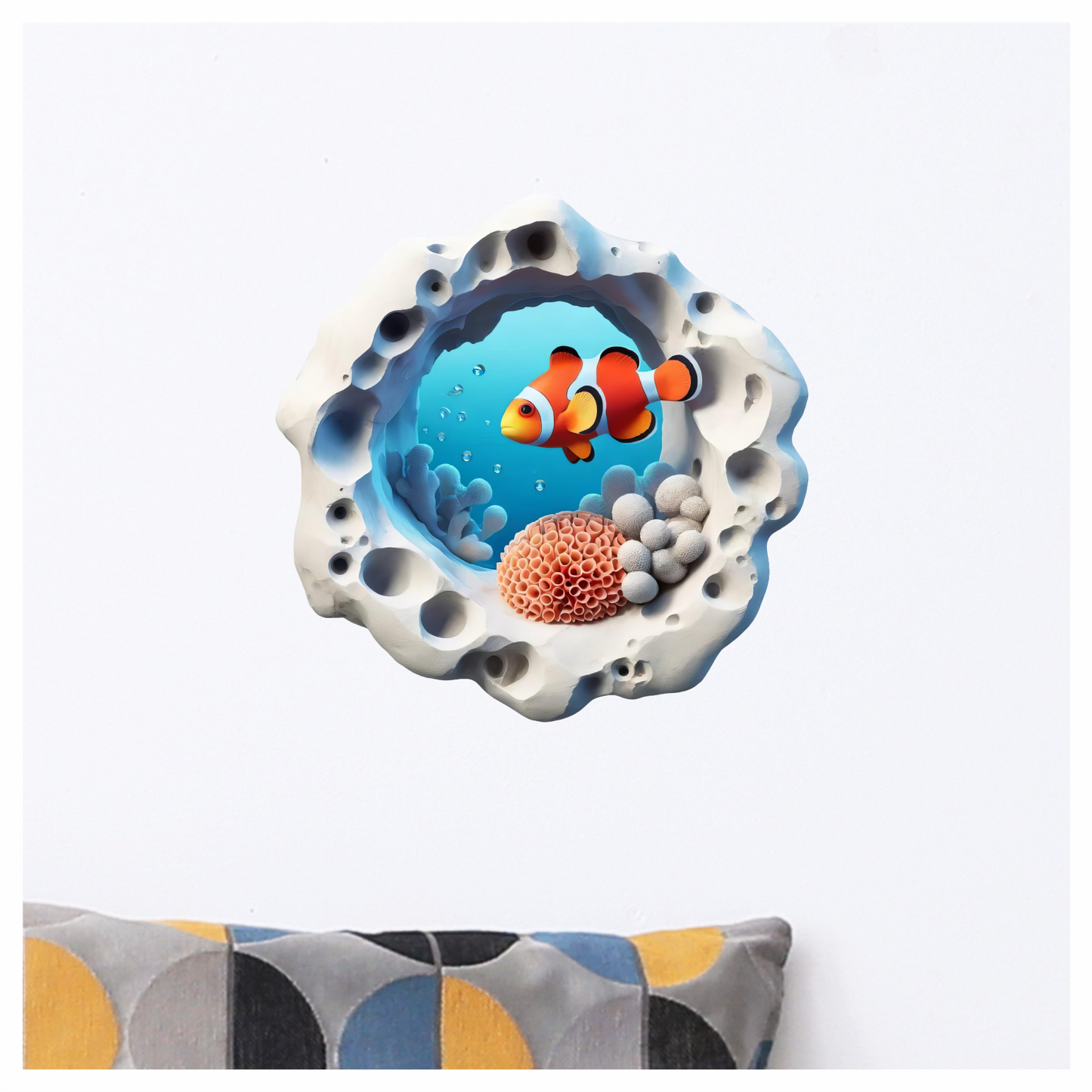 Orange Clownfish Coral Reef Ocean Vinyl Sticker Decal