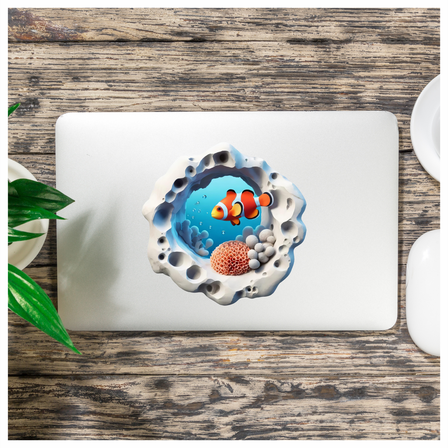 Orange Clownfish Coral Reef Ocean Vinyl Sticker Decal