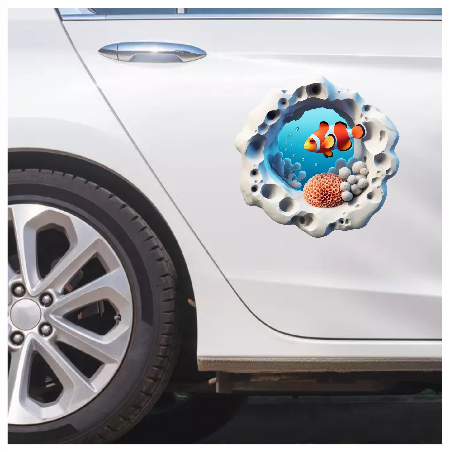 Orange Clownfish Coral Reef Ocean Vinyl Sticker Decal