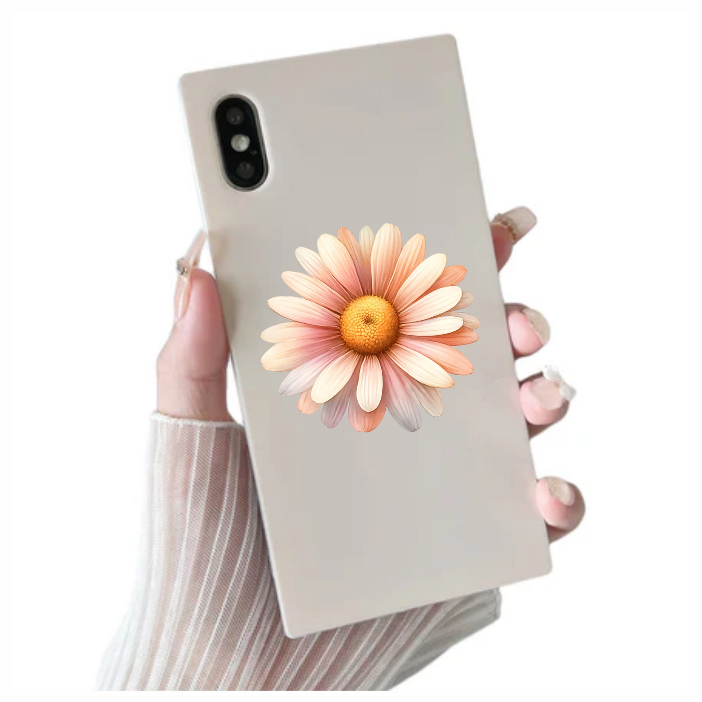 Pink White Yellow Daisy Flower Vinyl Sticker Decal