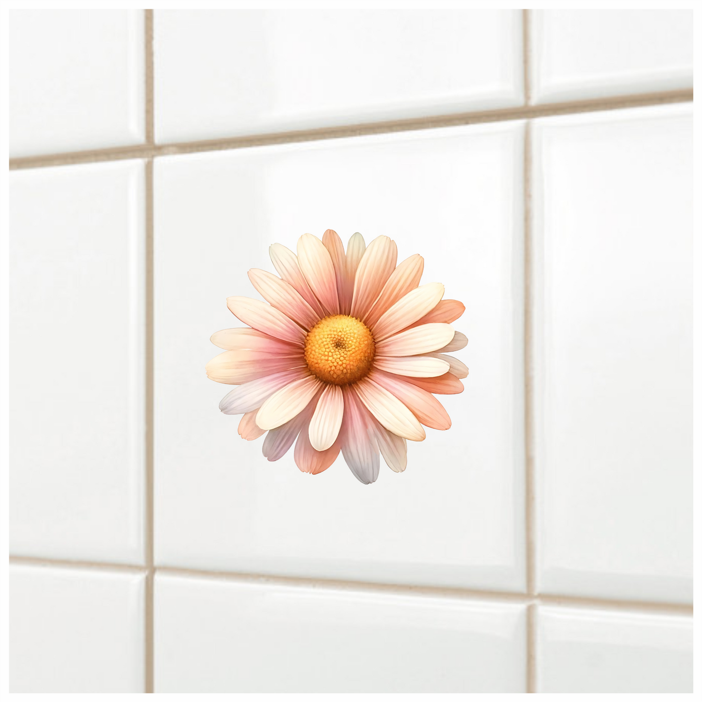 Pink White Yellow Daisy Flower Vinyl Sticker Decal