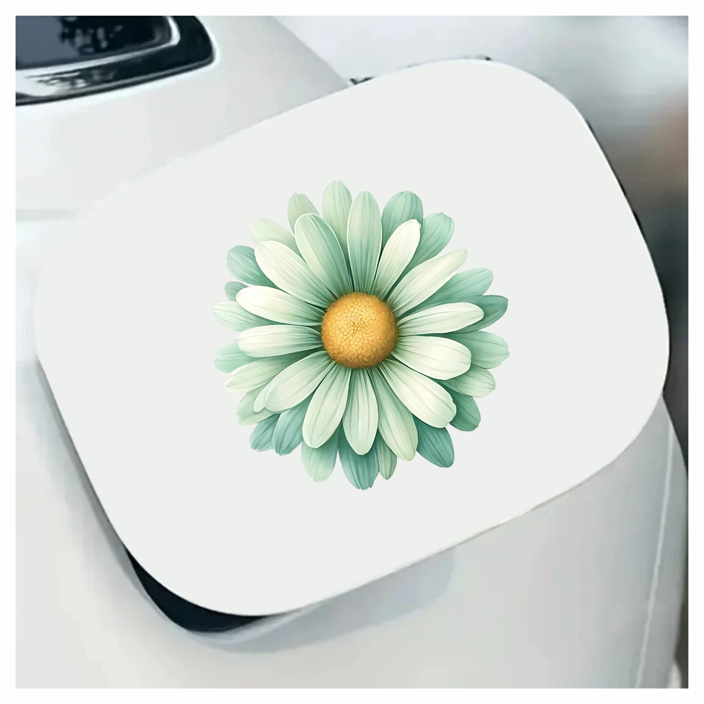 Green White Daisy Flower Blossom Vinyl Sticker Decal
