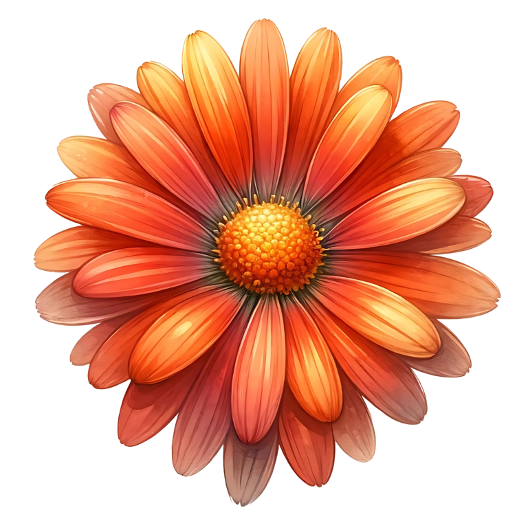 Orange Flower Petals Nature Blossom Vinyl Sticker Decal