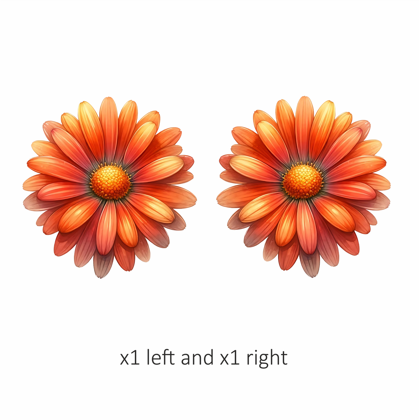 Orange Flower Petals Nature Blossom Vinyl Sticker Decal