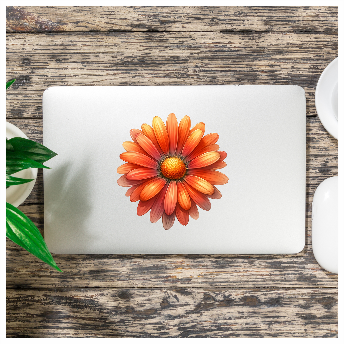 Orange Flower Petals Nature Blossom Vinyl Sticker Decal