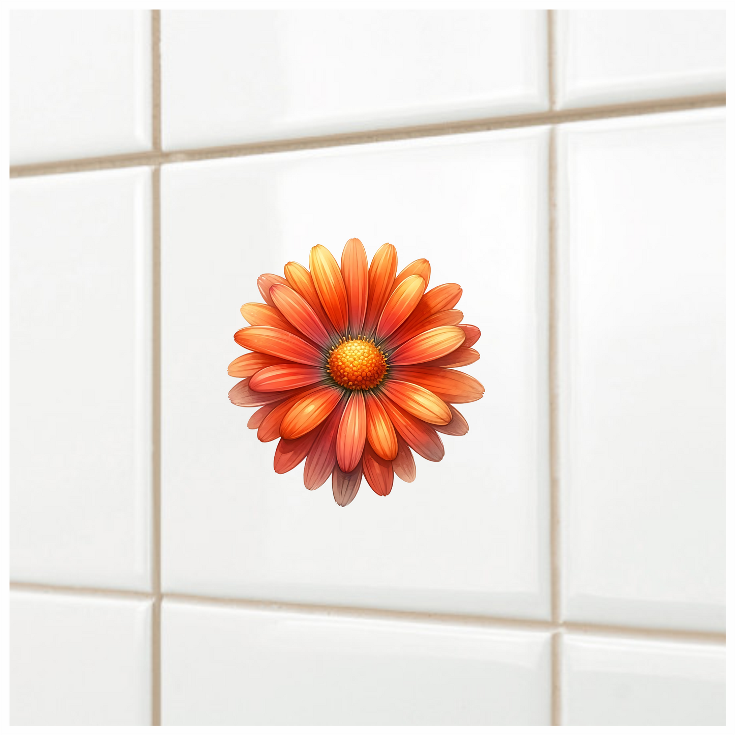 Orange Flower Petals Nature Blossom Vinyl Sticker Decal