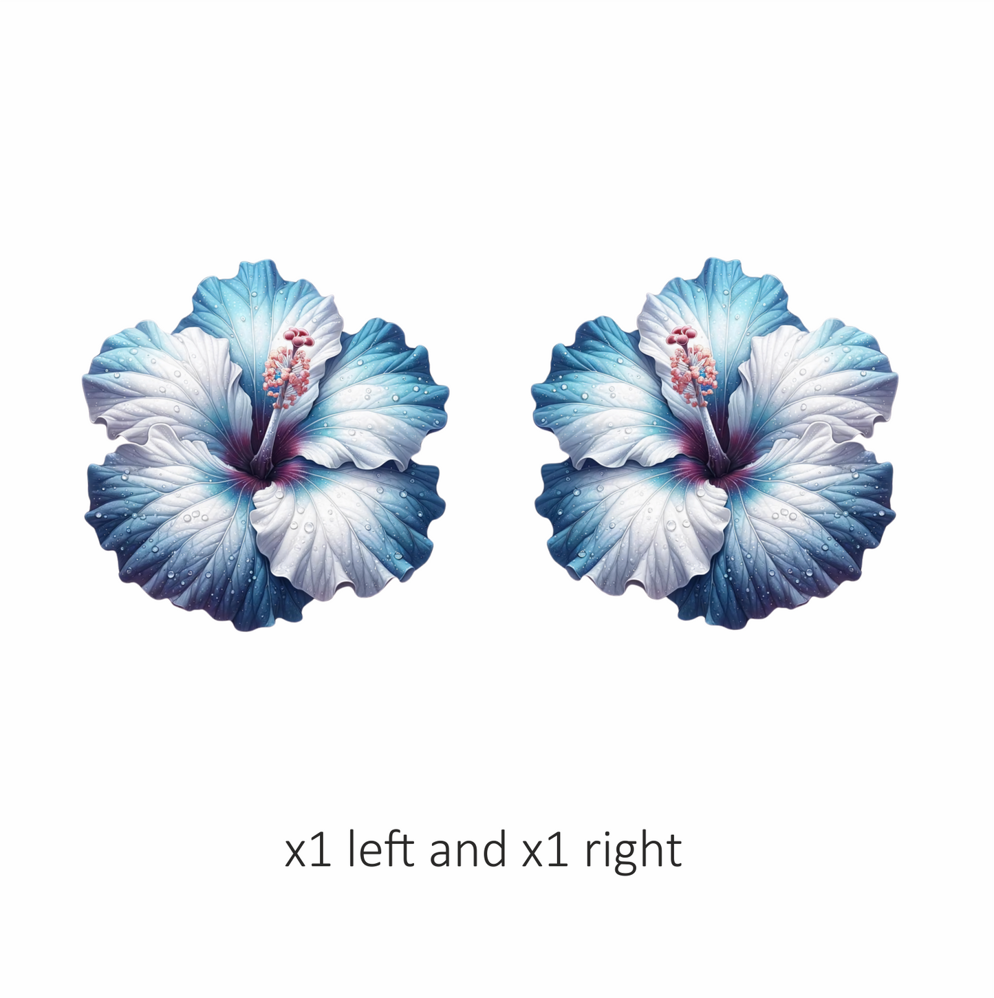 Blue White Hibiscus Flower Water Vinyl Sticker Decal