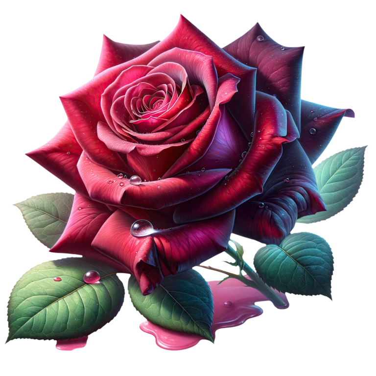 Crimson Red Rose Flower Vinyl Sticker Decal