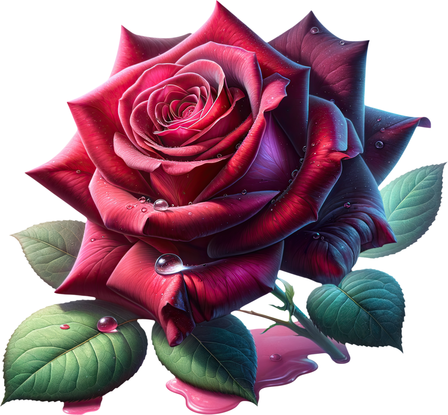 Crimson Red Rose Flower Vinyl Sticker Decal