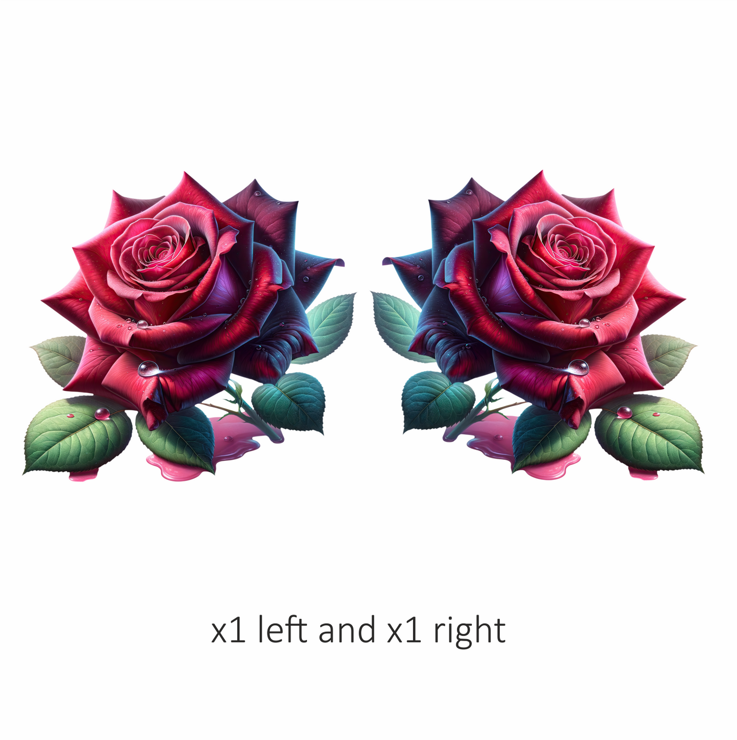 Crimson Red Rose Flower Vinyl Sticker Decal