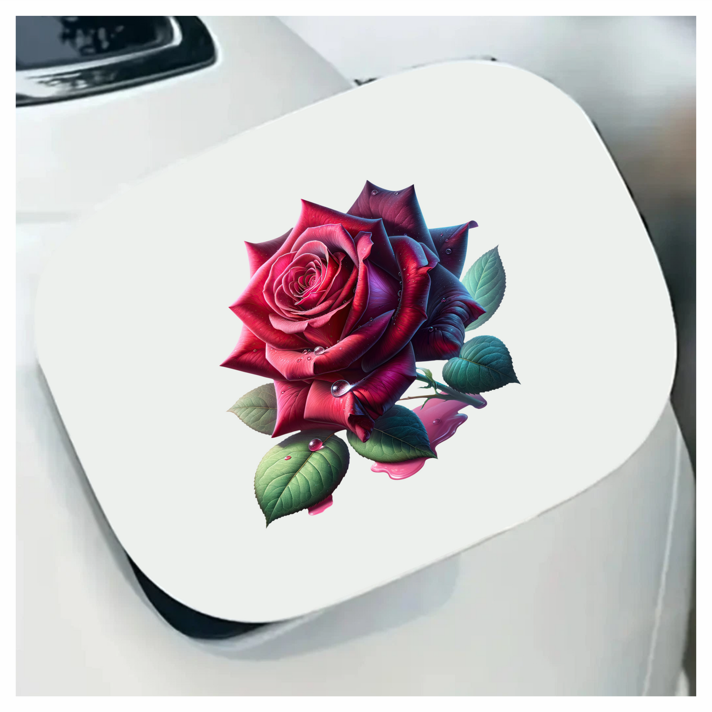 Crimson Red Rose Flower Vinyl Sticker Decal