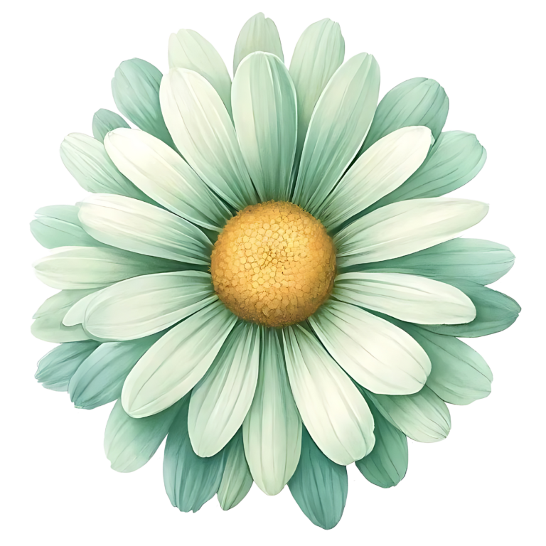 Bright Green Daisy Flower Vinyl Decal Sticker