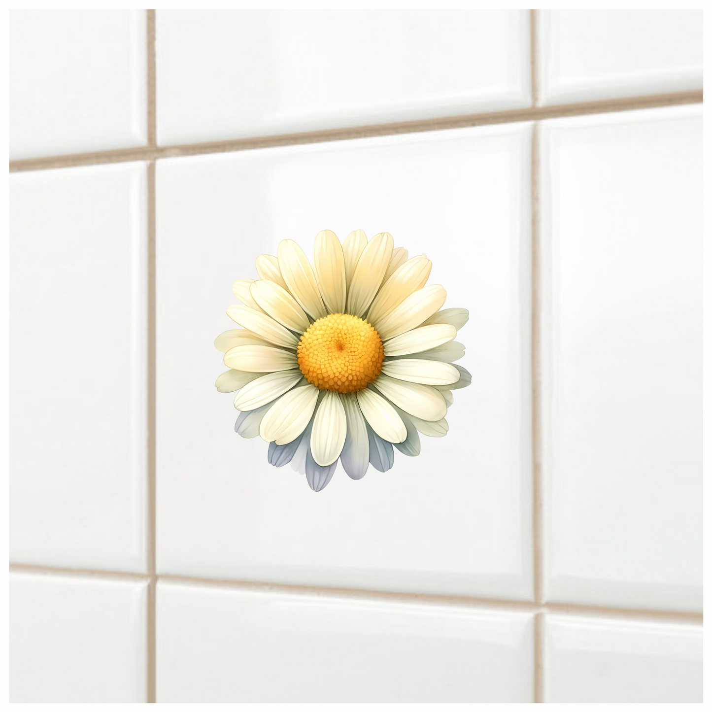 White Yellow Daisy Flower Bloom Vinyl Sticker Decal