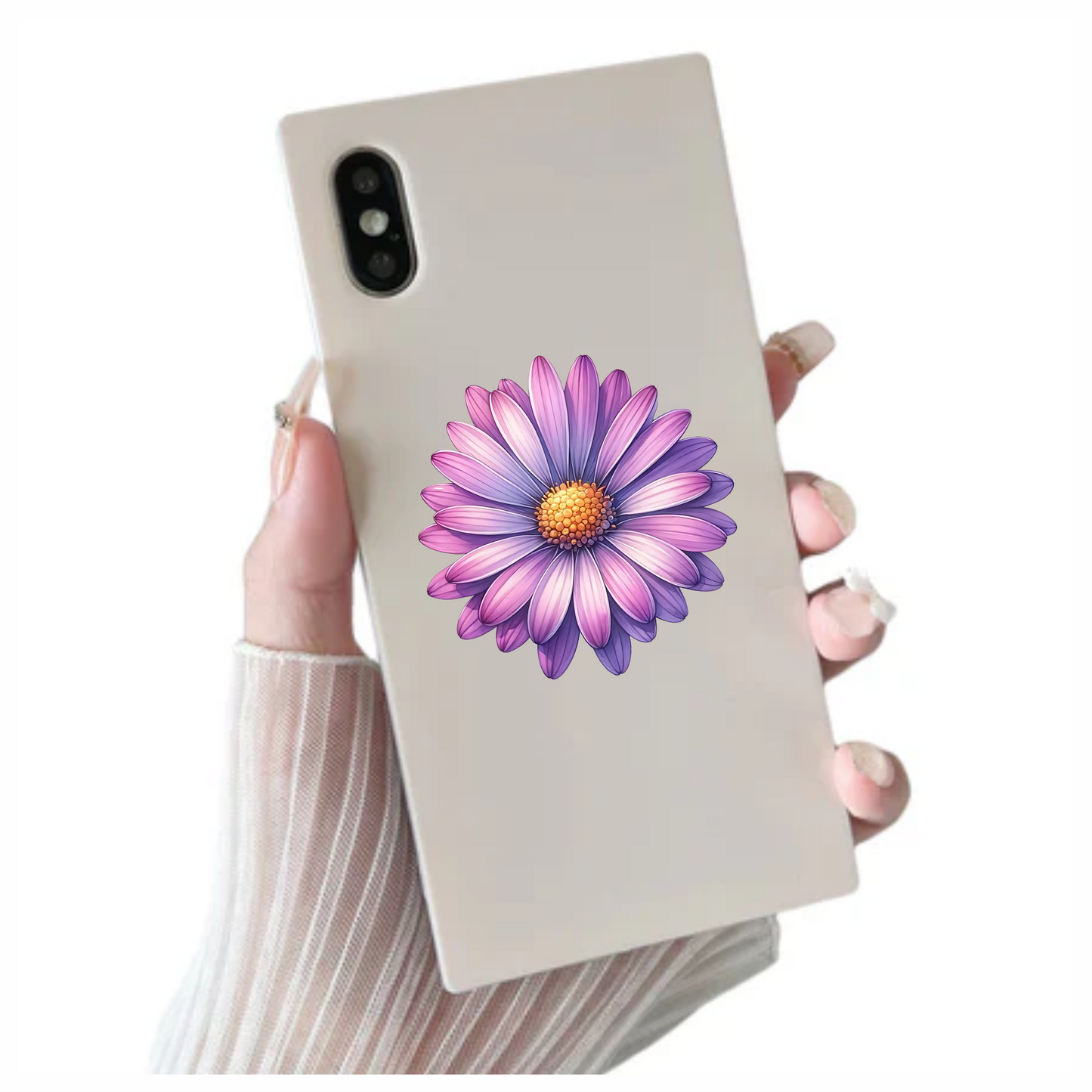Purple Daisy Flower Closeup Vinyl Sticker Decal