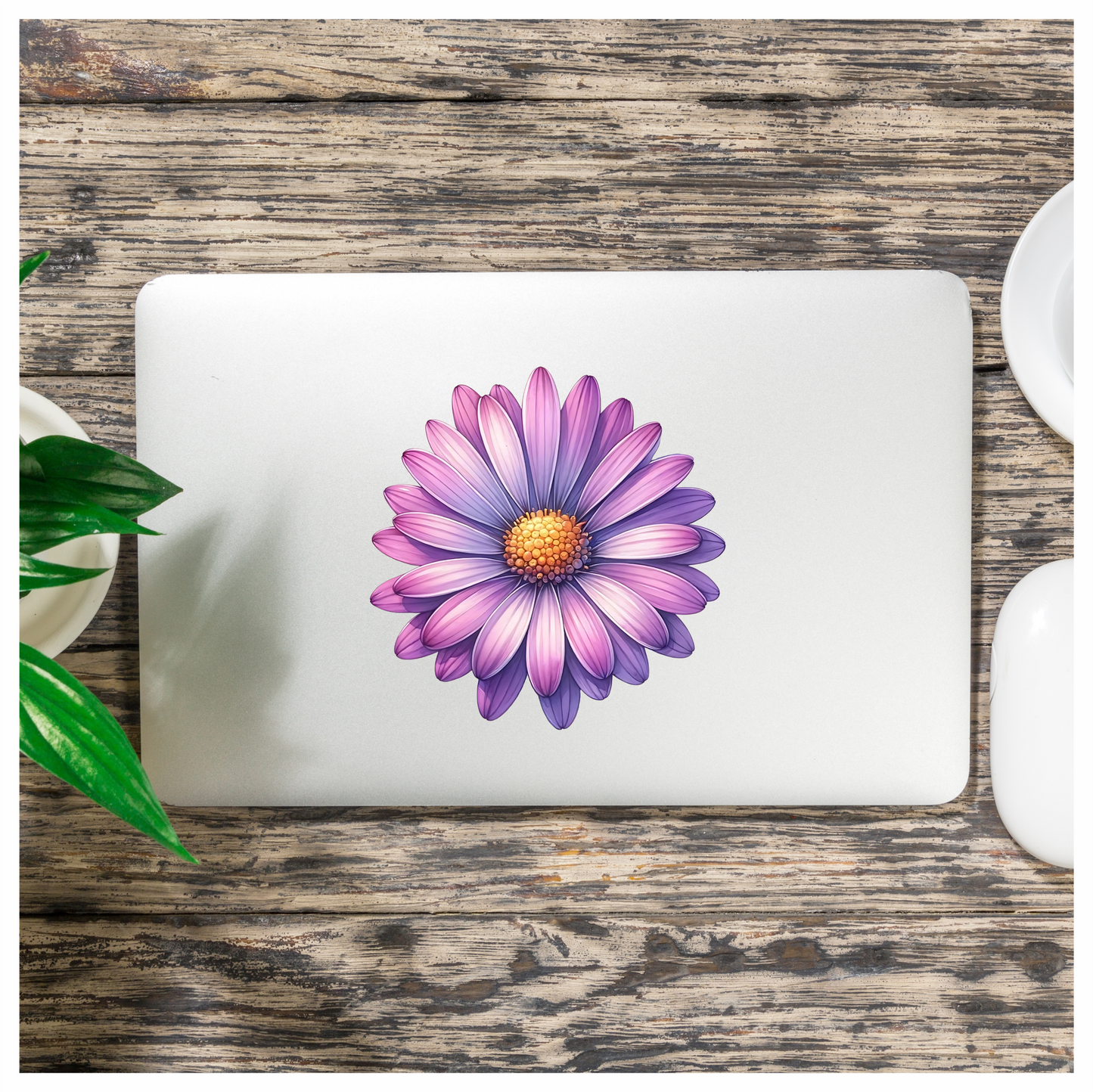 Purple Daisy Flower Closeup Vinyl Sticker Decal