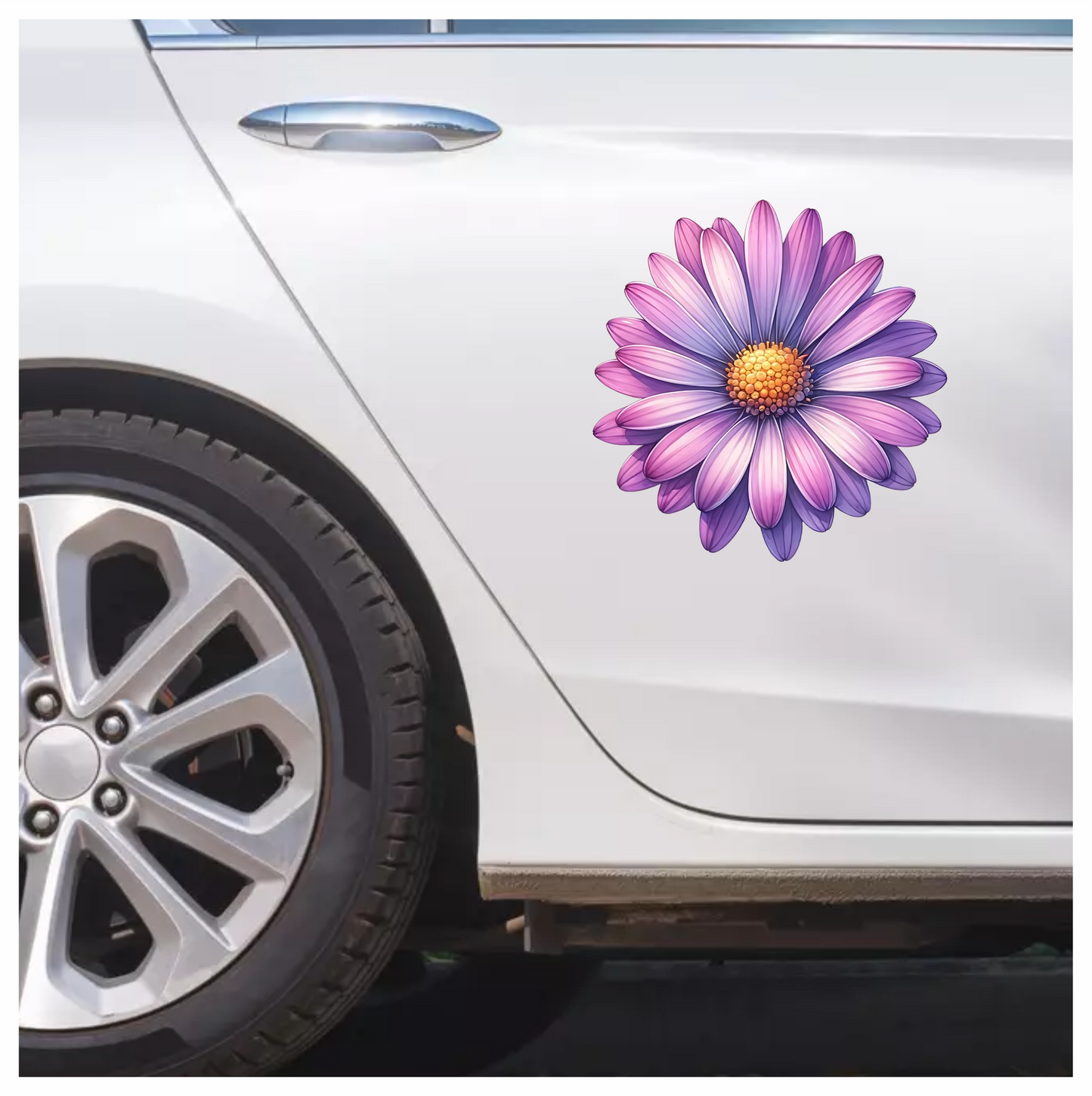 Purple Daisy Flower Closeup Vinyl Sticker Decal