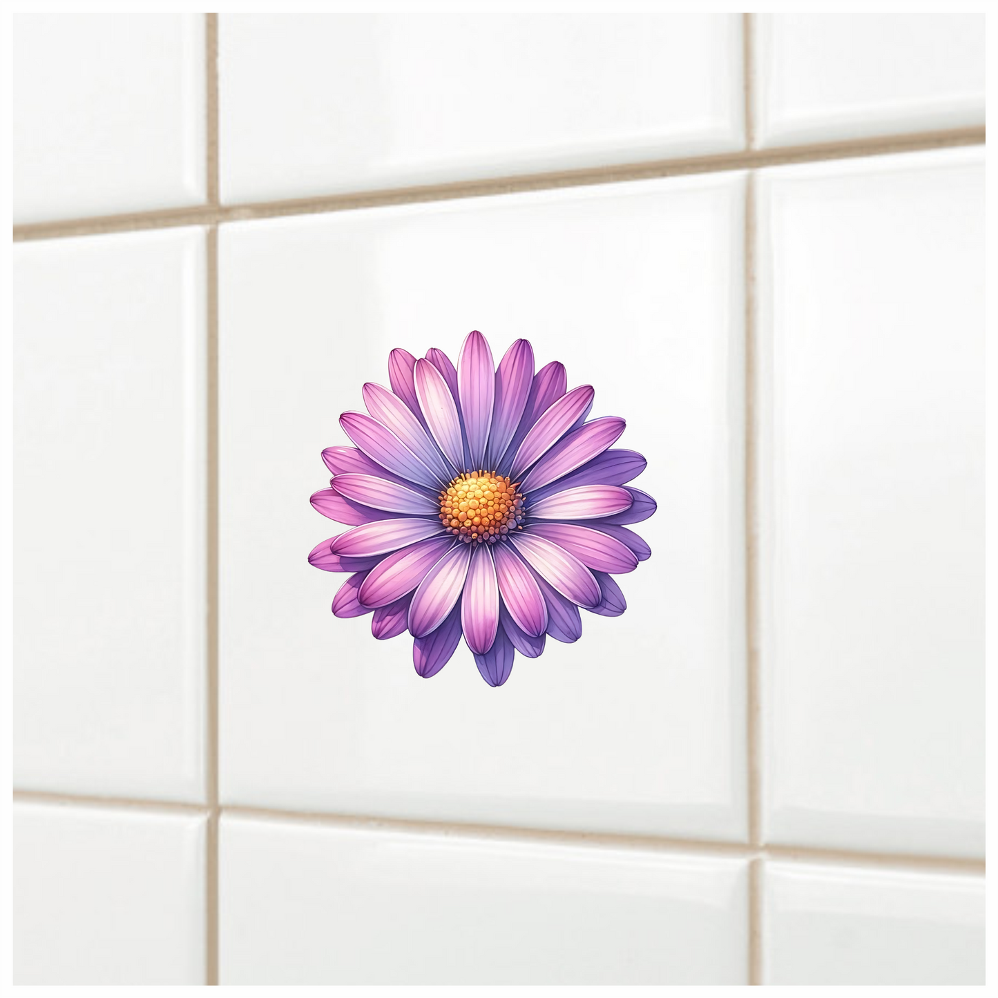 Purple Daisy Flower Closeup Vinyl Sticker Decal