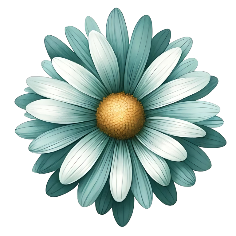 Teal White Daisy Flower Vinyl Sticker Decal
