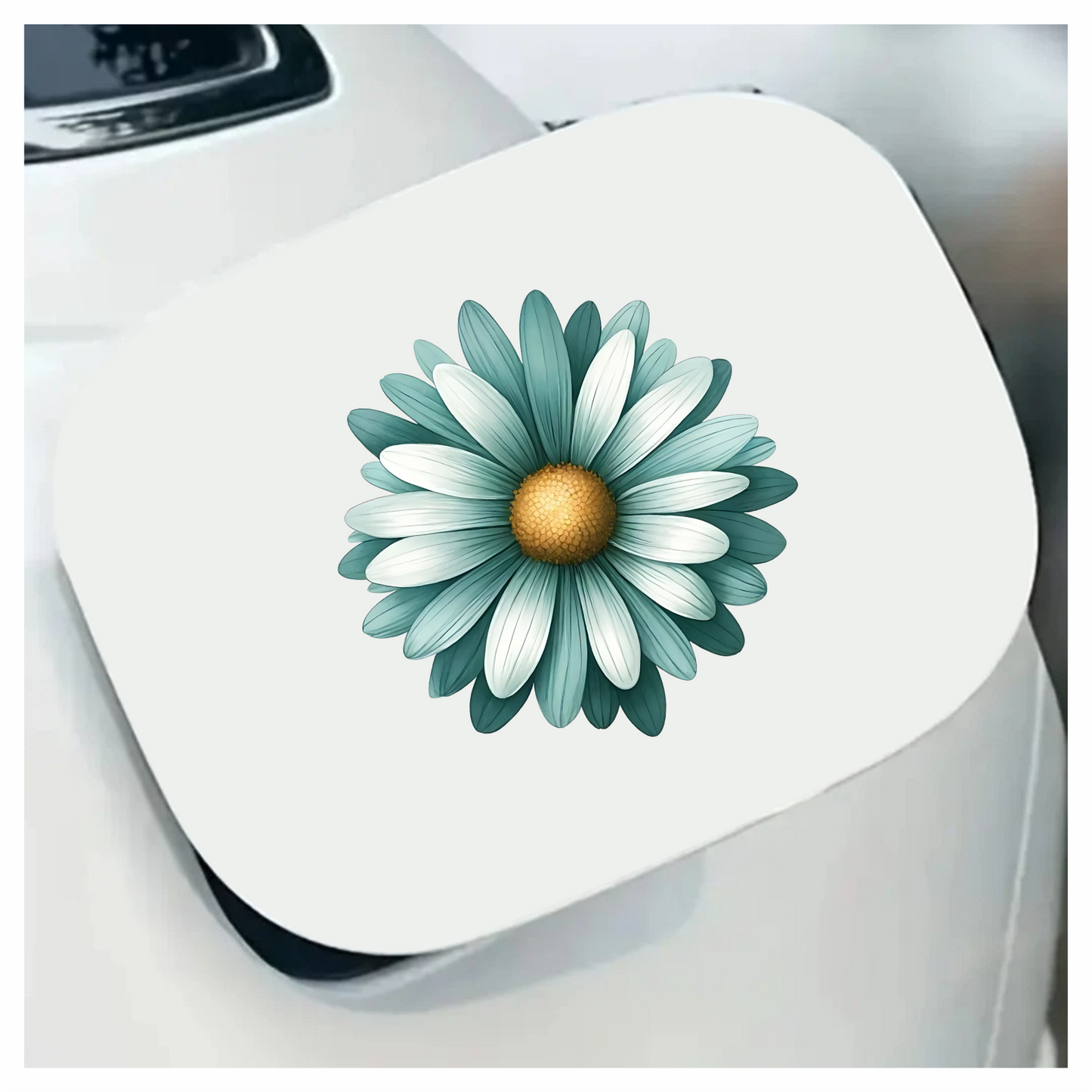 Teal White Daisy Flower Vinyl Sticker Decal