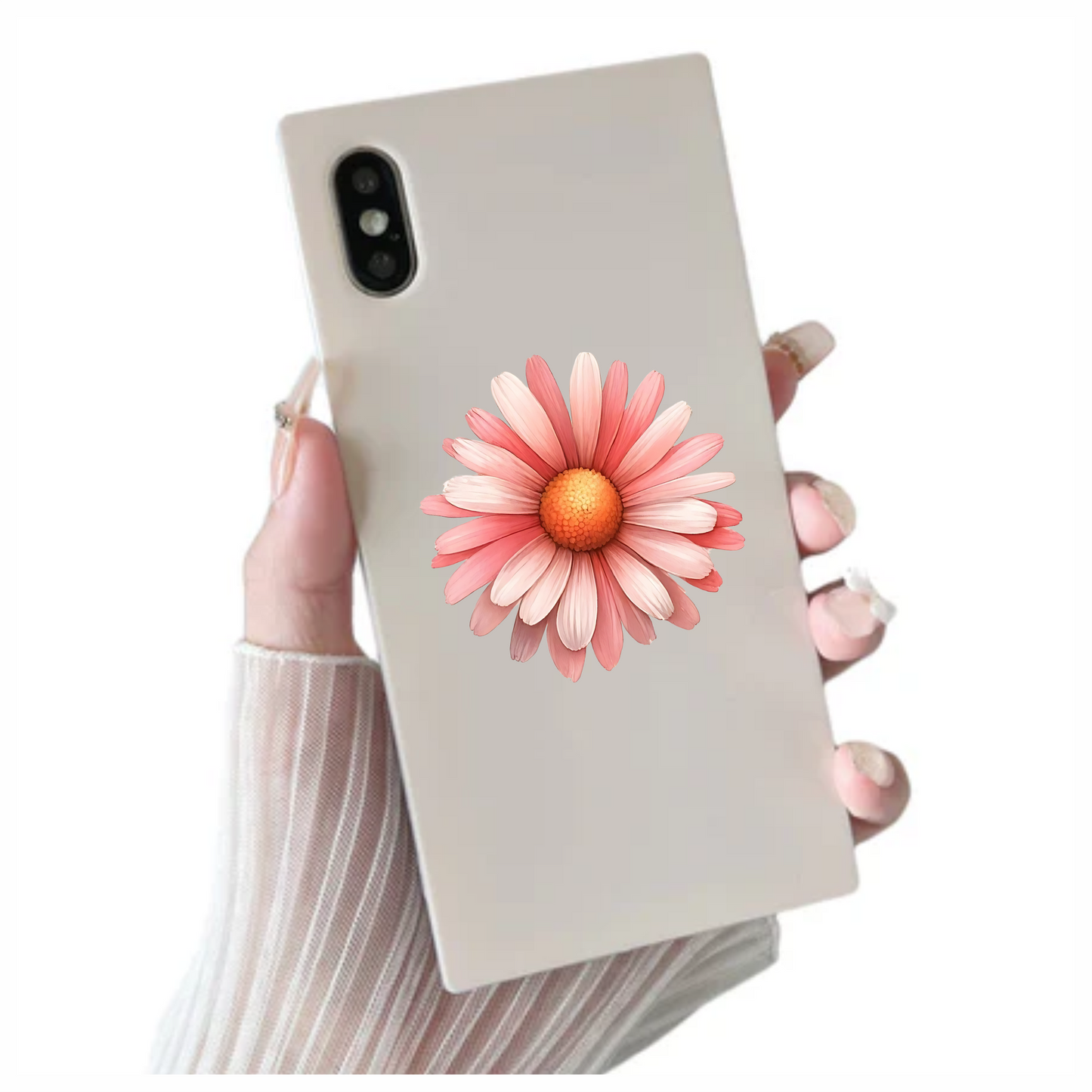 Pink Flower Petals Circle Vinyl Sticker Decal