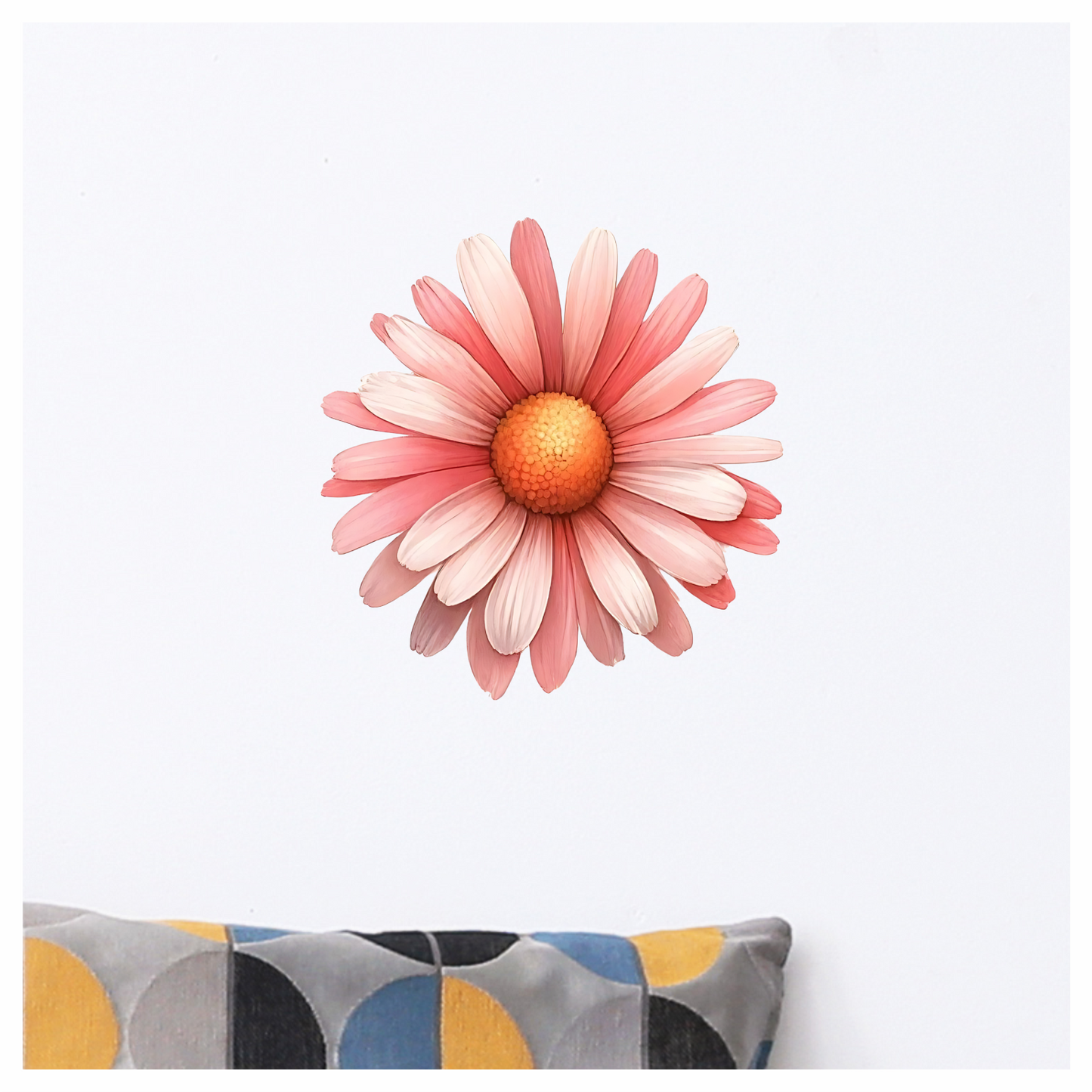 Pink Flower Petals Circle Vinyl Sticker Decal