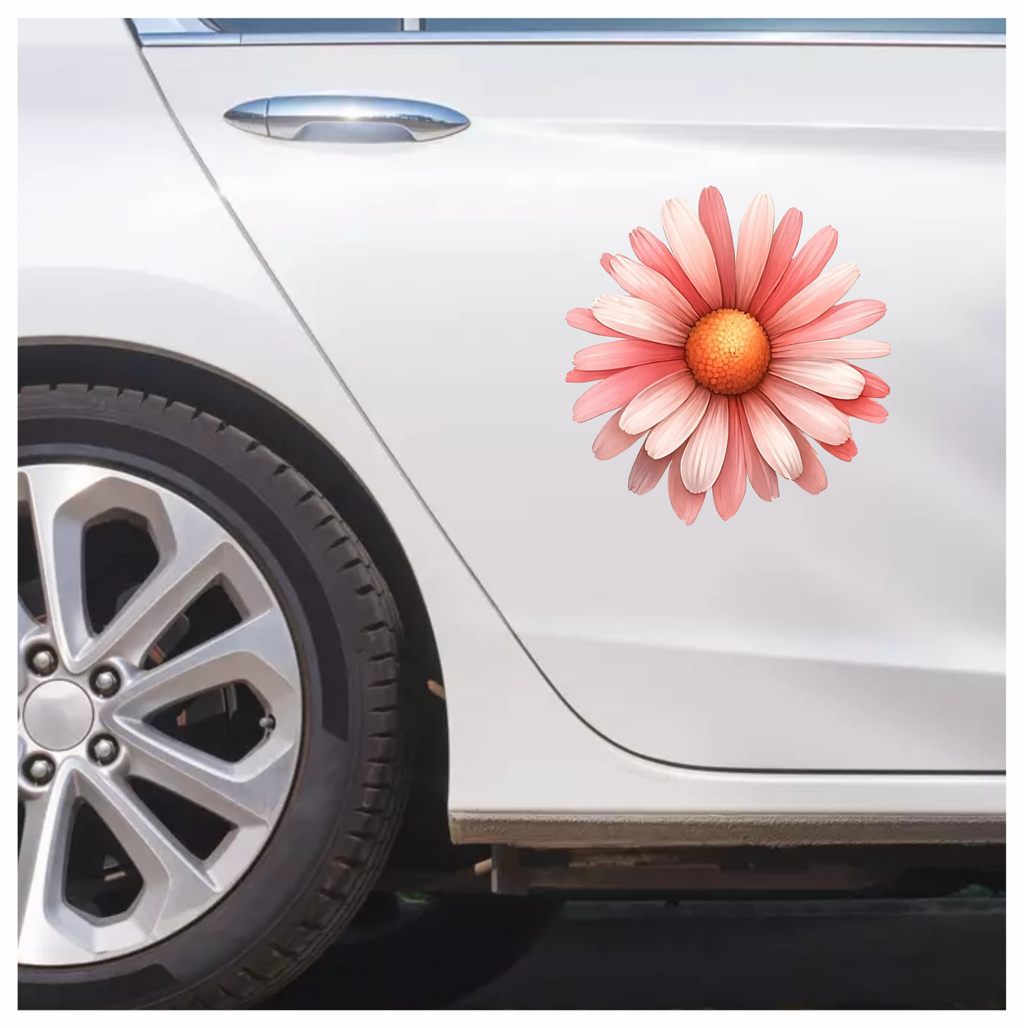 Pink Flower Petals Circle Vinyl Sticker Decal