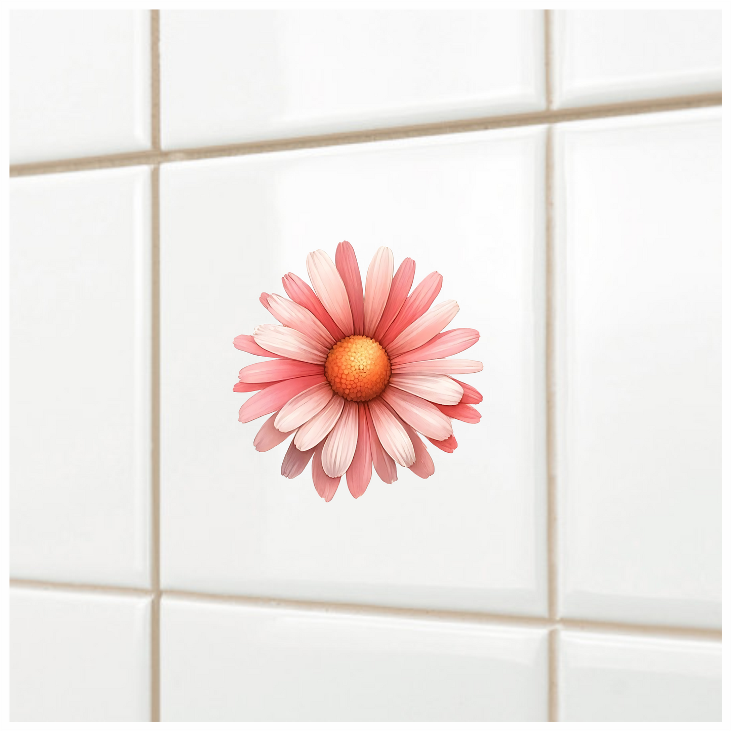 Pink Flower Petals Circle Vinyl Sticker Decal