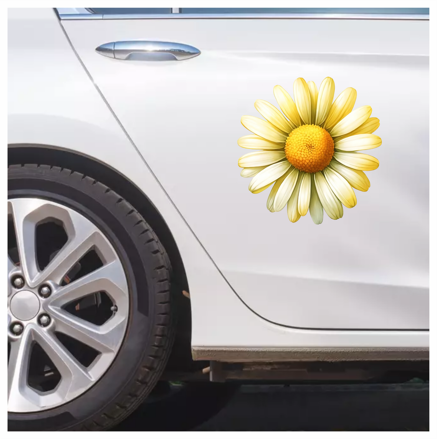 Yellow White Daisy Flower Nature Vinyl Sticker Decal