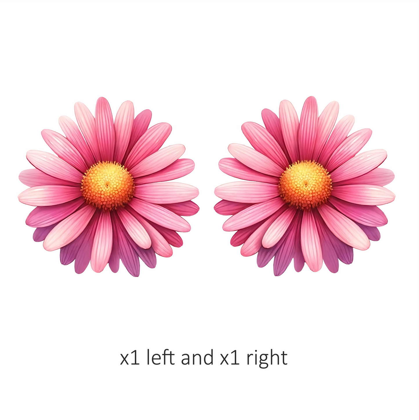Pink Flower Petals Yellow Center Vinyl Sticker Decal