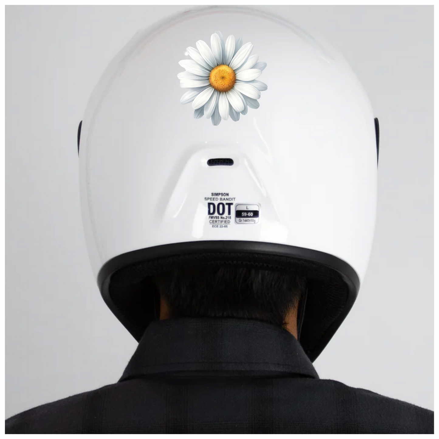 White Yellow Daisy Flower Bloom Vinyl Sticker Decal