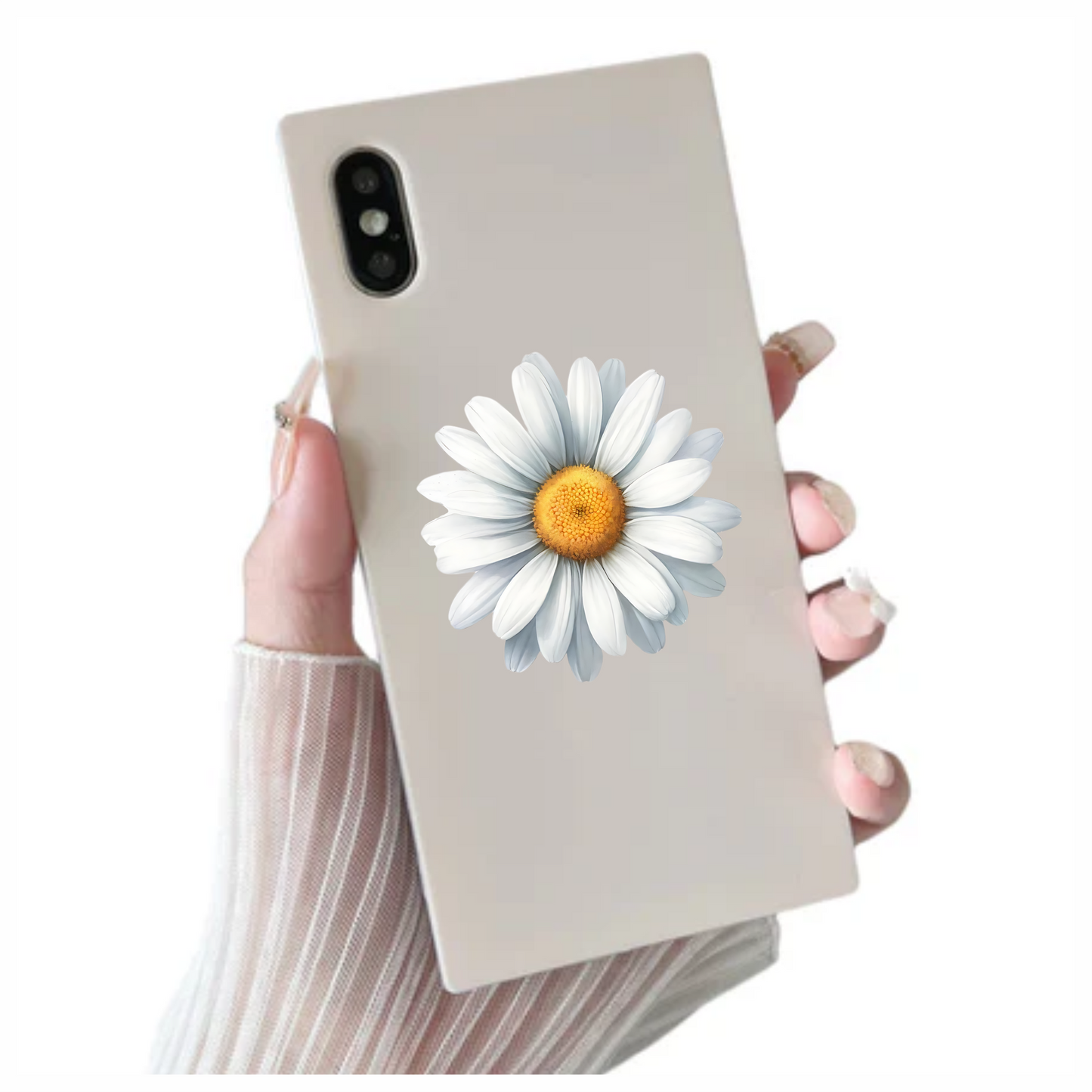 White Yellow Daisy Flower Bloom Vinyl Sticker Decal