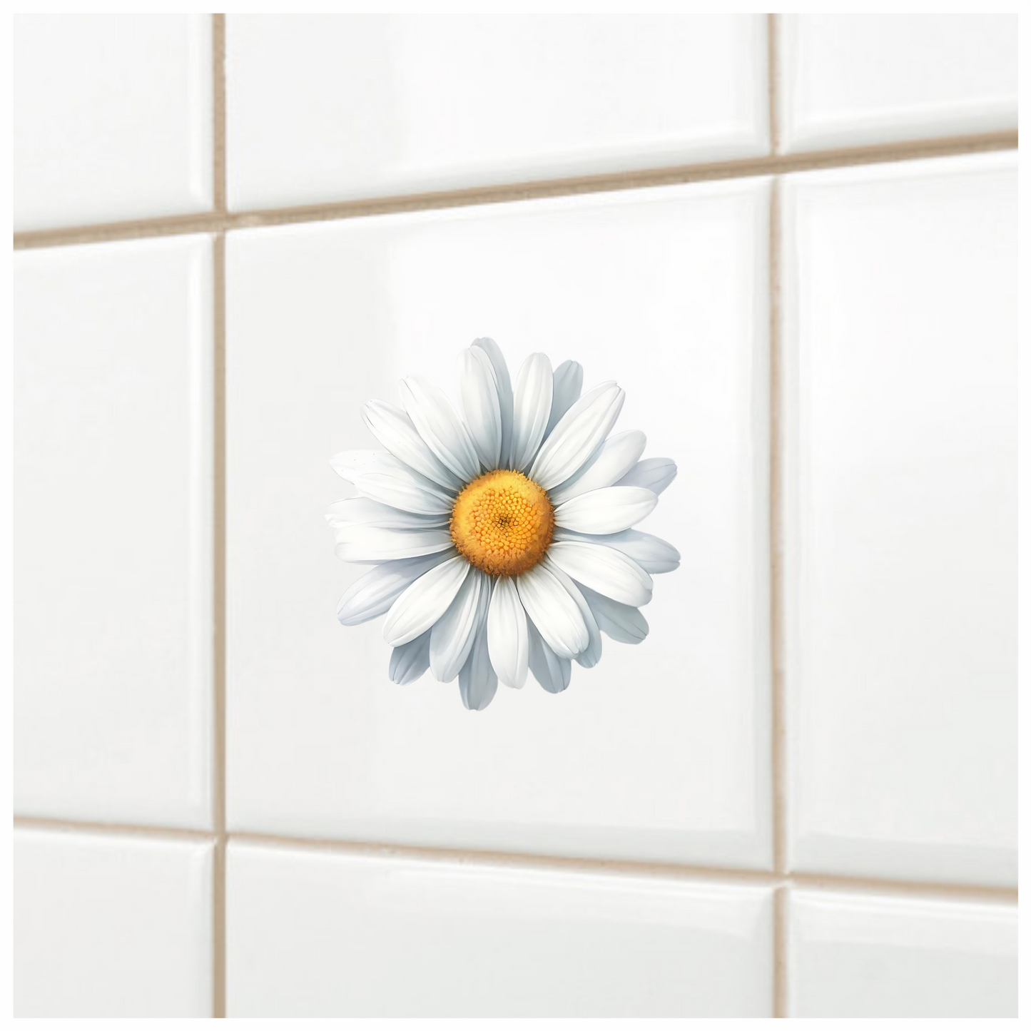 White Yellow Daisy Flower Bloom Vinyl Sticker Decal