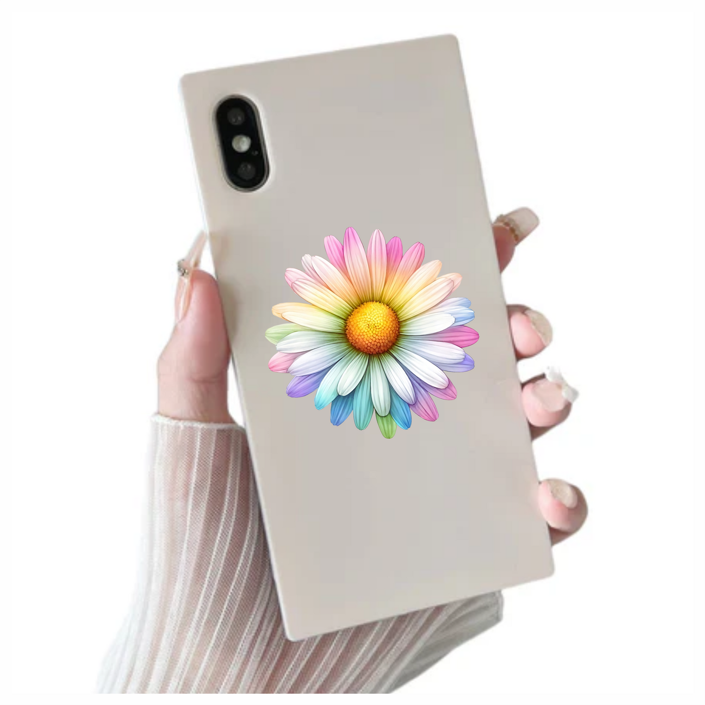 Rainbow Daisy Flower Nature Bright Vinyl Sticker Decal