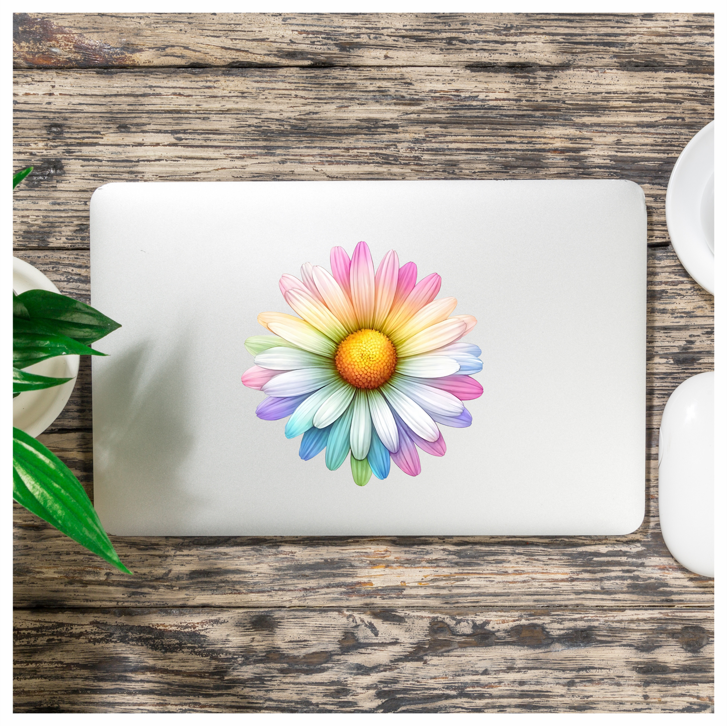 Rainbow Daisy Flower Nature Bright Vinyl Sticker Decal