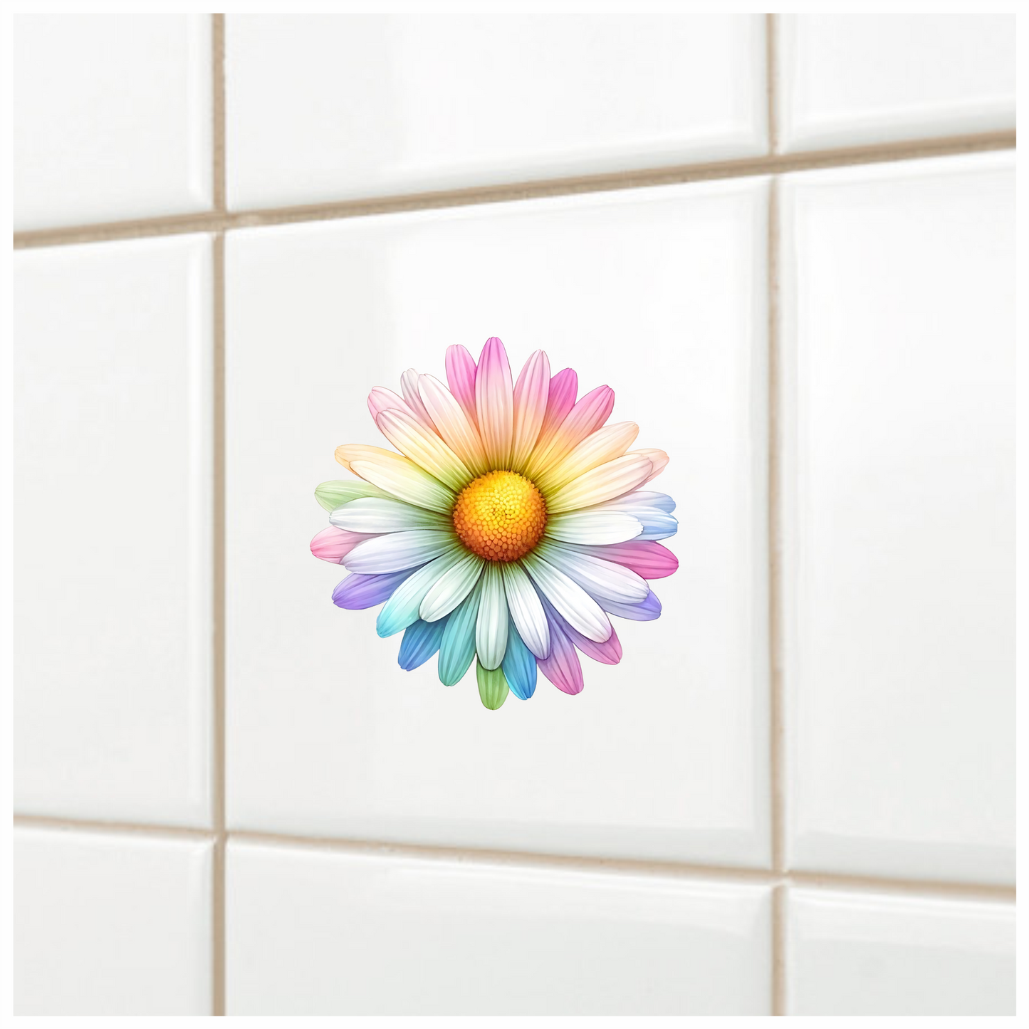 Rainbow Daisy Flower Nature Bright Vinyl Sticker Decal