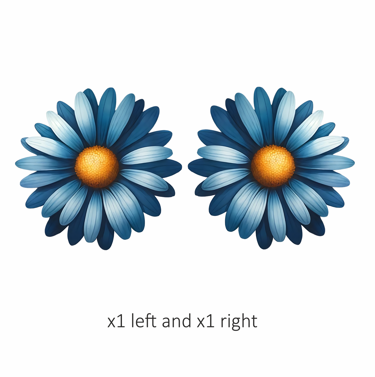 Blue Daisy Flower Center Yellow Vinyl Sticker Decal