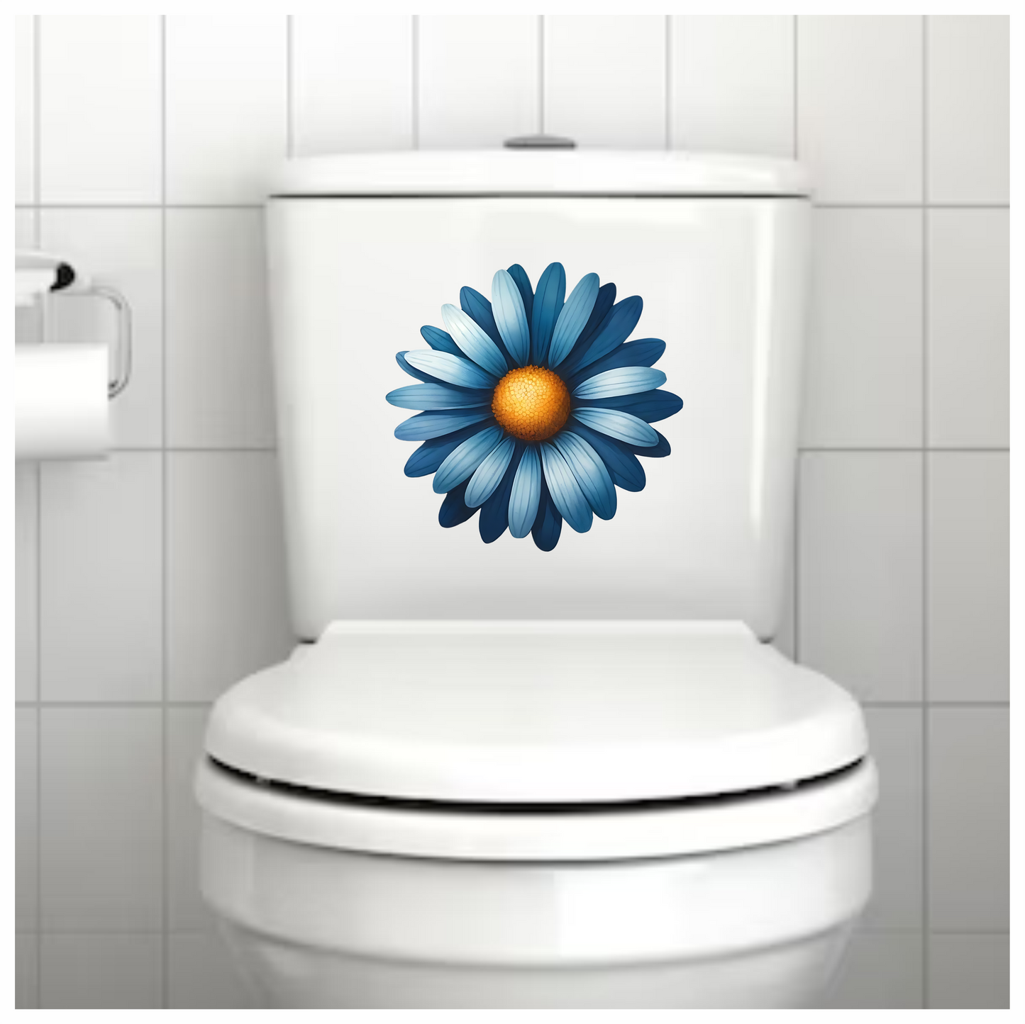 Blue Daisy Flower Center Yellow Vinyl Sticker Decal