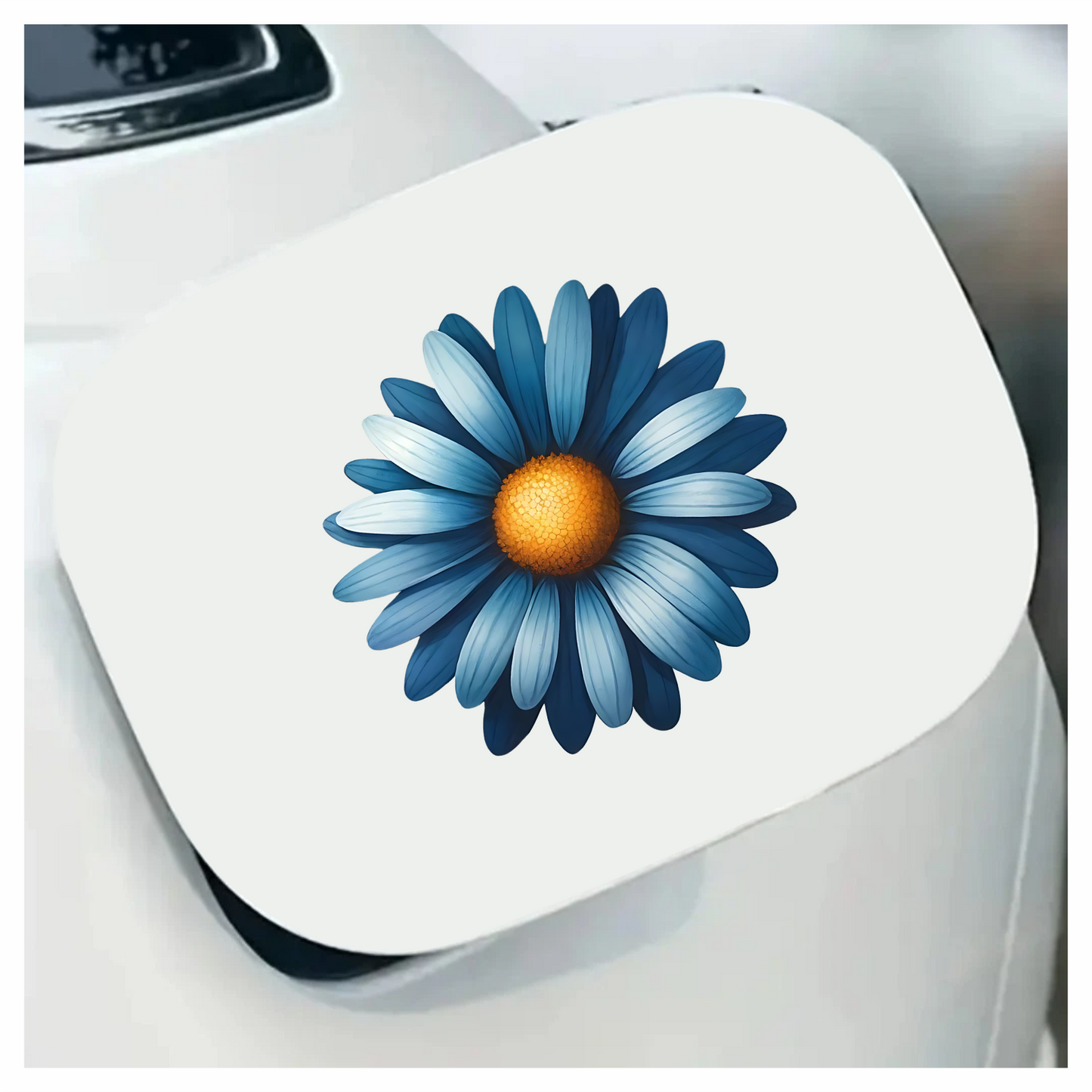 Blue Daisy Flower Center Yellow Vinyl Sticker Decal