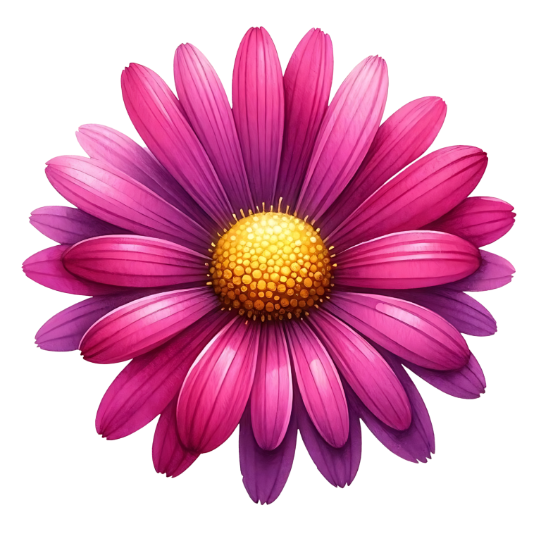 Pink Daisy Yellow Center Flower Vinyl Sticker Decal