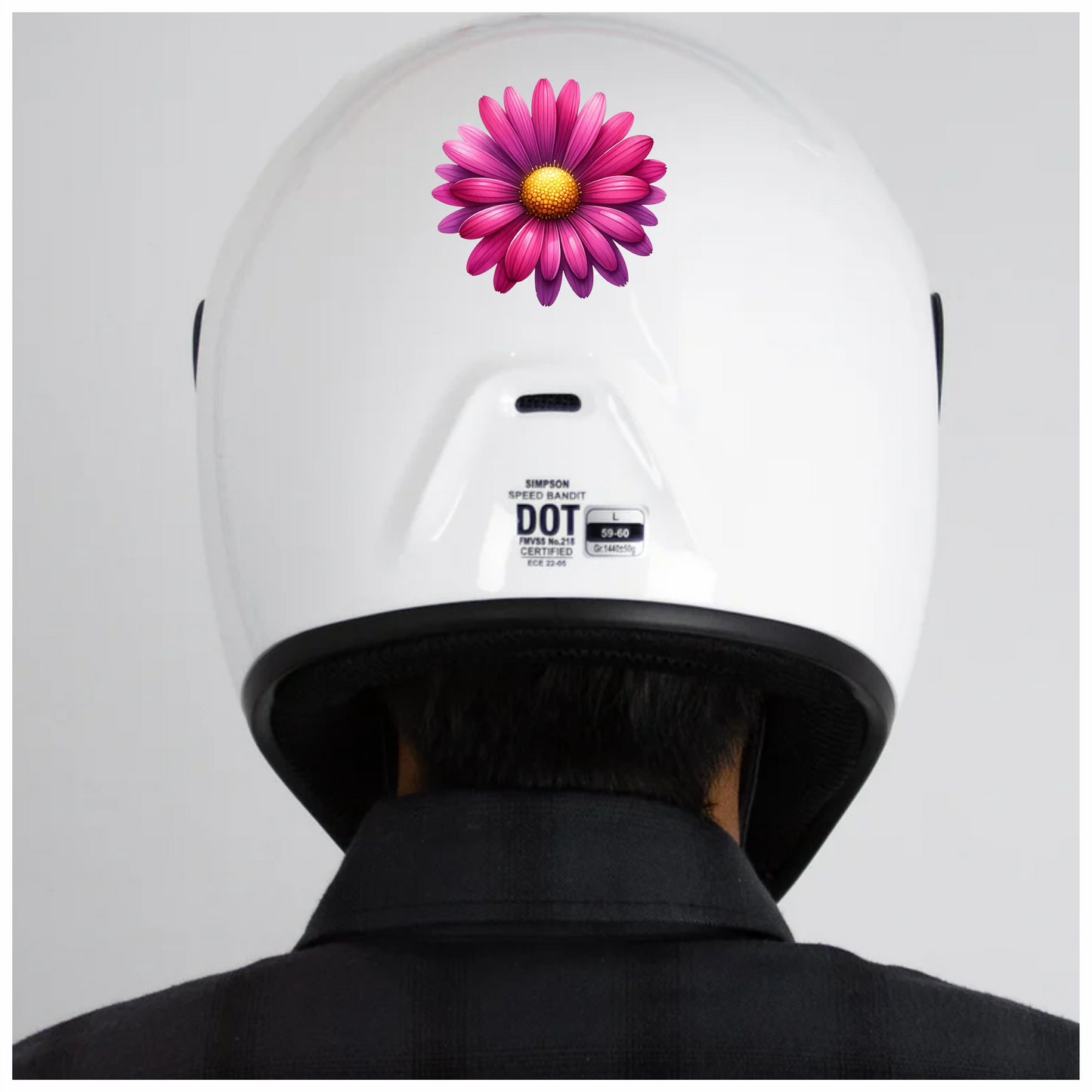 Pink Daisy Yellow Center Flower Vinyl Sticker Decal