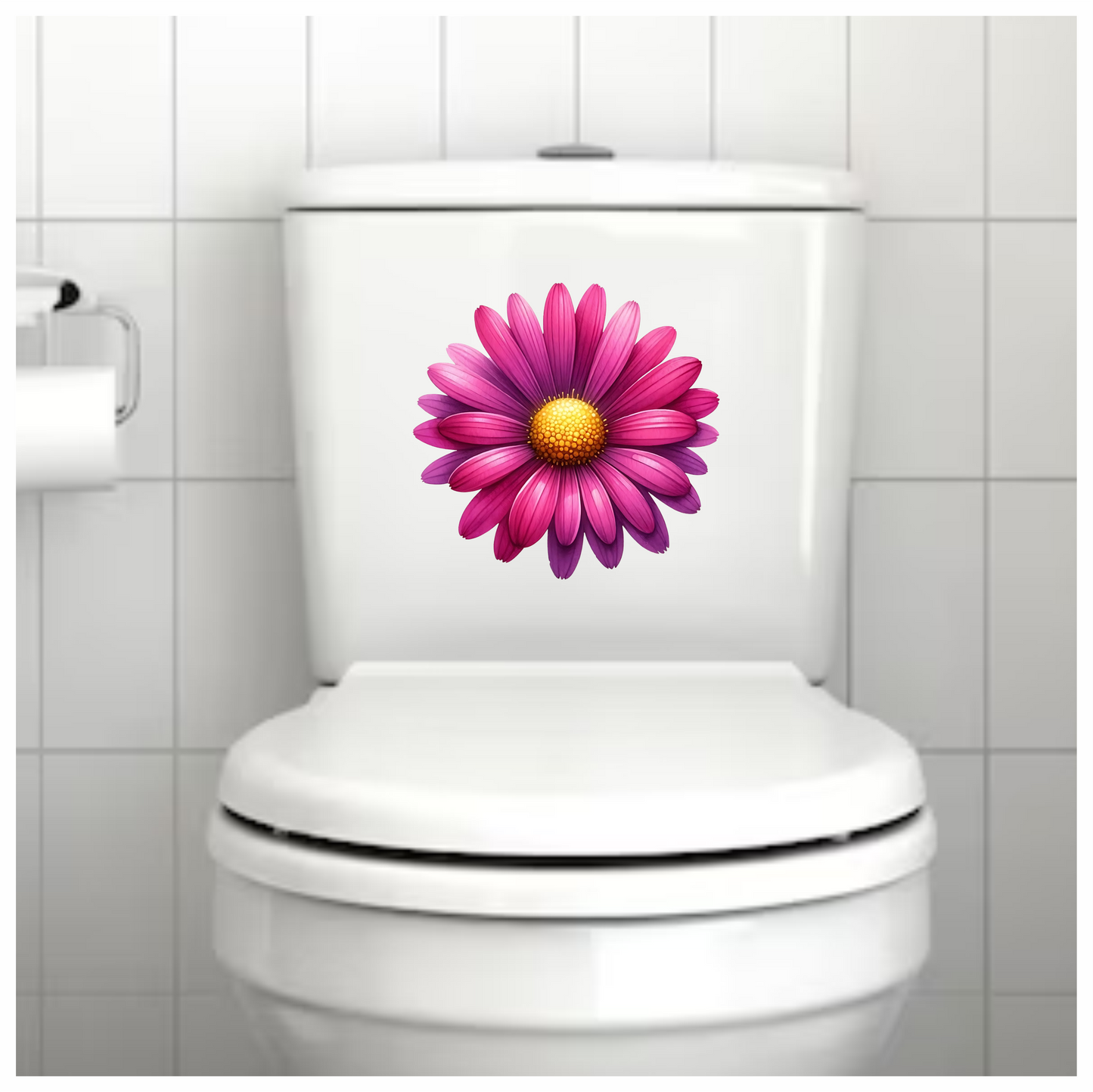Pink Daisy Yellow Center Flower Vinyl Sticker Decal
