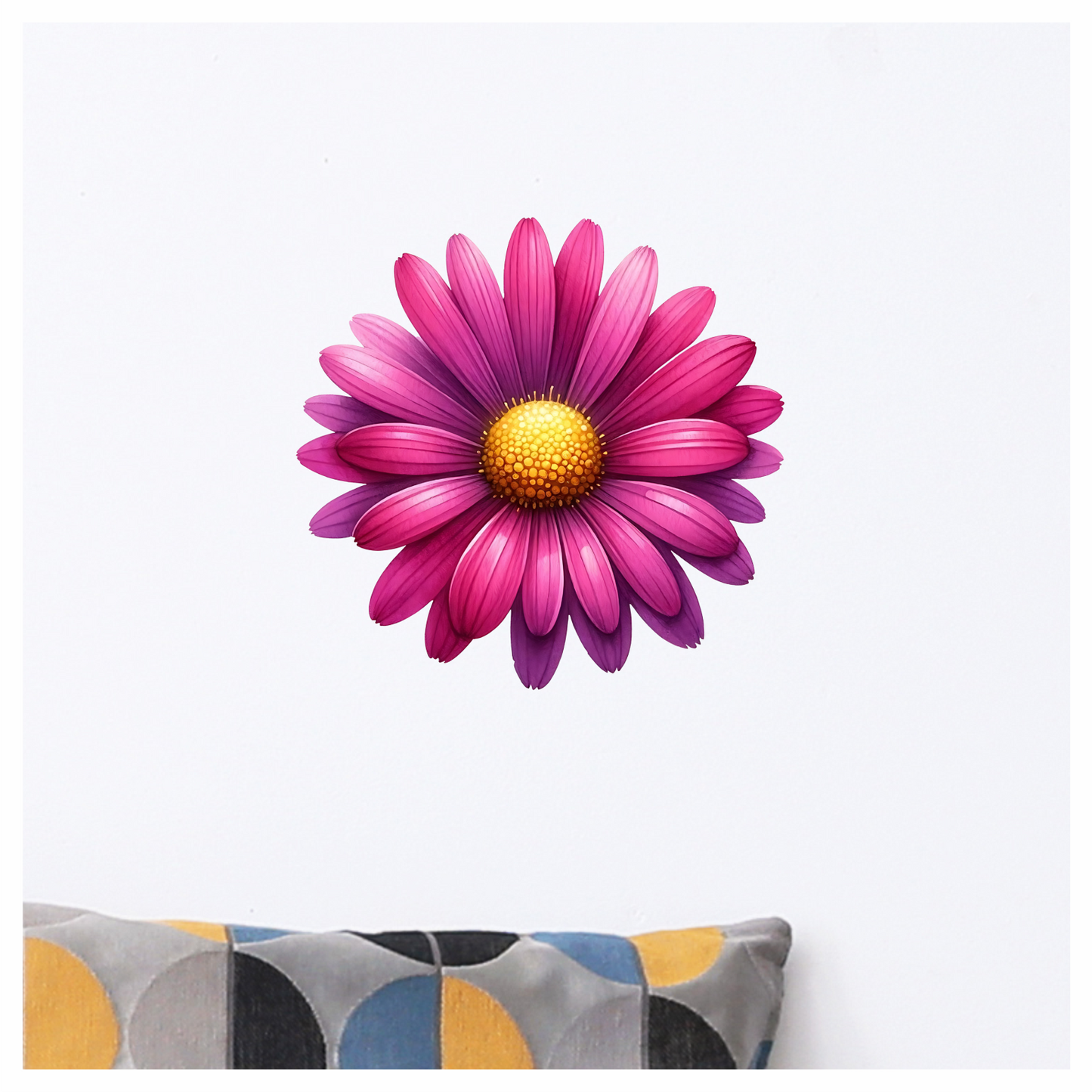 Pink Daisy Yellow Center Flower Vinyl Sticker Decal